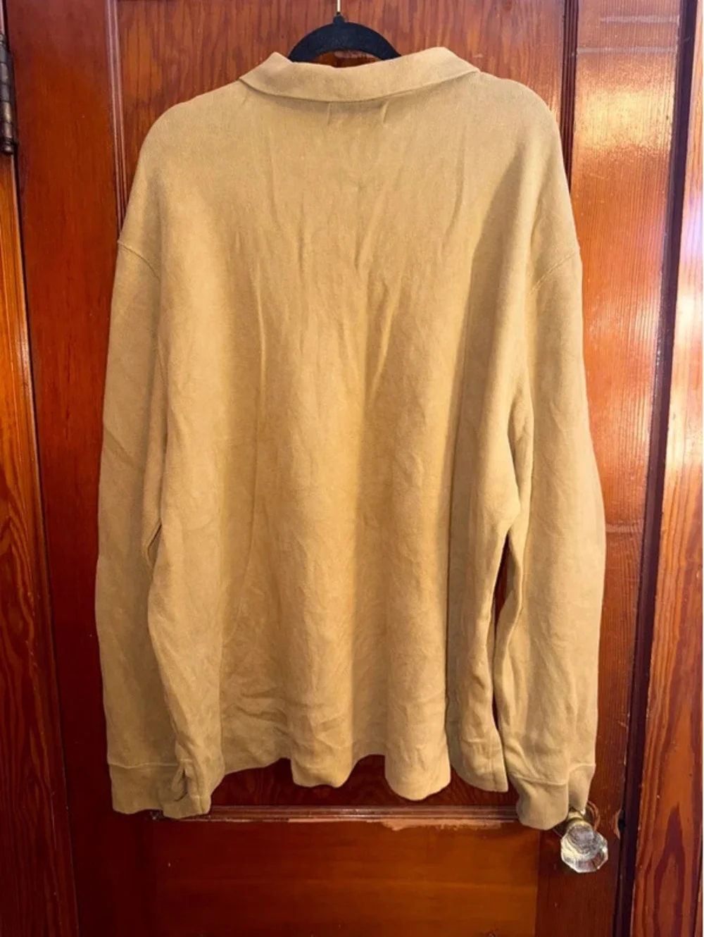 Polo by Ralph Lauren Men’s XXL Quarter-Zip Pullover Tan Camel Green Pony